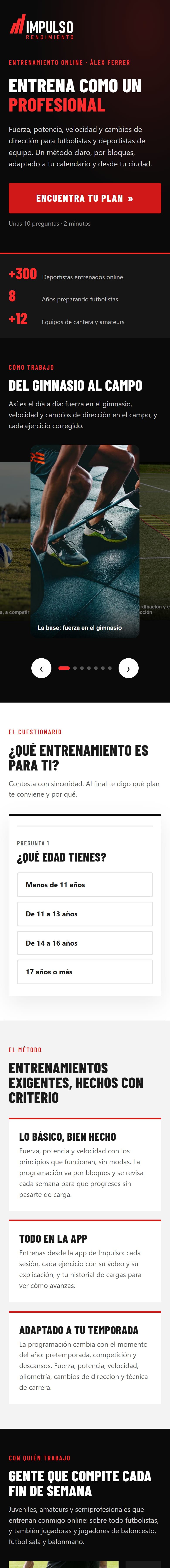 Captura completa de Impulso Rendimiento en el móvil
