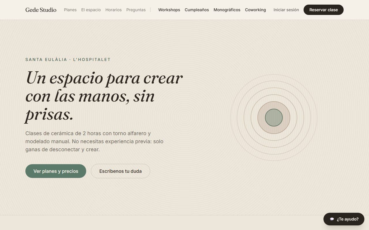 Captura de Gede Studio: portada «Un espacio para crear con las manos, sin prisas»