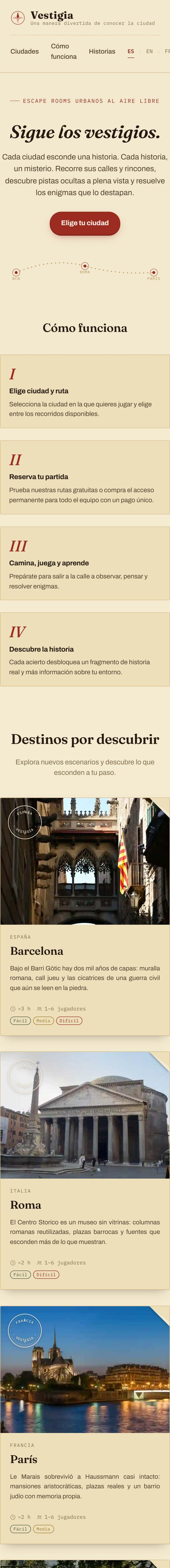 Captura completa de Vestigia en el móvil